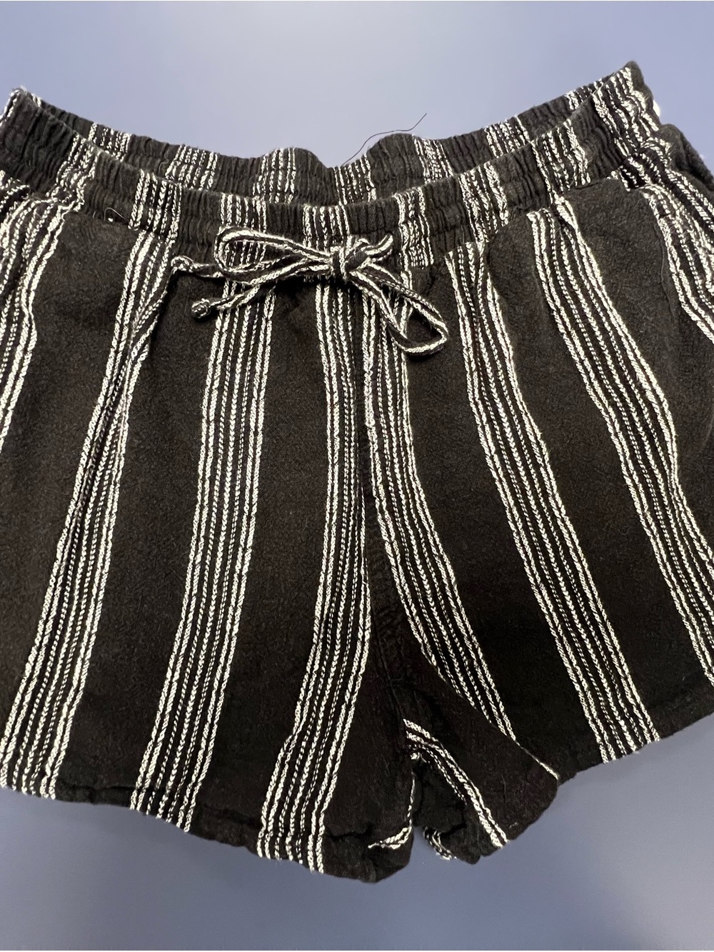 Universal Thread Black & White Striped High Waist Drawstring Shorts